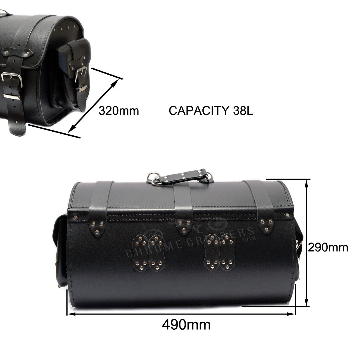 Motorcycle Stylish Lockable Rear Bag Sissy bar Bag Top Case with Lock - 38L