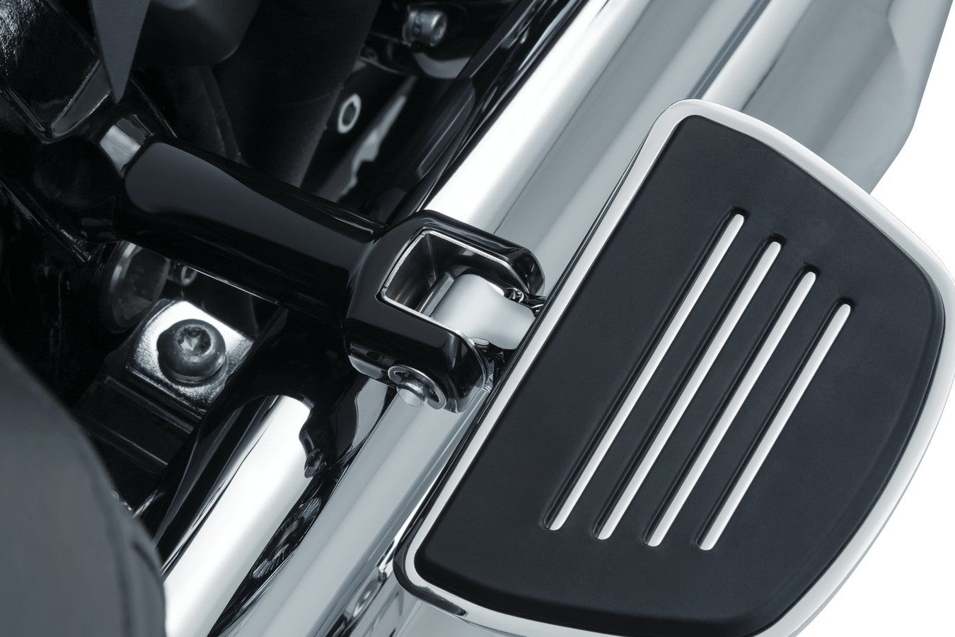 Harley Davidson Softail 2018-up models Kuryakyn Passenger (Rear) Mini Floorboards + Splined Adapters
