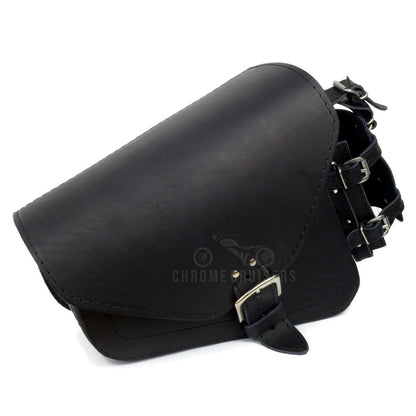 Black Leather Saddlebag with and bottle holder for Harley Davidson Sportster XL883 1200