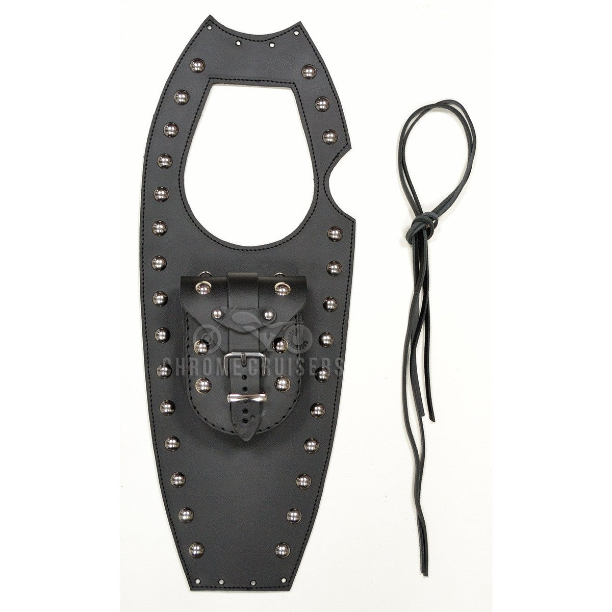 Suzuki LS650 Savage Black Leather Tank Panel Chap Cover Bra with Studs