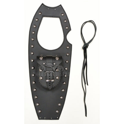 Suzuki LS650 Savage Black Leather Tank Panel Chap Cover Bra with Studs