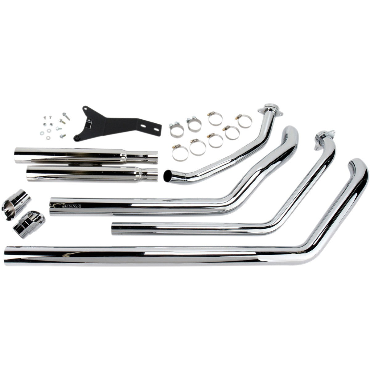 SUZUKI VZ M800 VL800 C800 COBRA SPEEDSTER STREET ROD SLASH DOWN EXHAUST BLACK WITH O2 SENSOR BUNGS