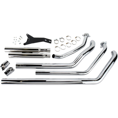 SUZUKI VZ M800 VL800 C800 COBRA SPEEDSTER STREET ROD SLASH DOWN EXHAUST BLACK WITH O2 SENSOR BUNGS