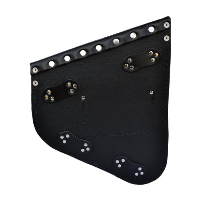 Harley Davidson Softail - Black Leather Swingarm Saddlebag Skull