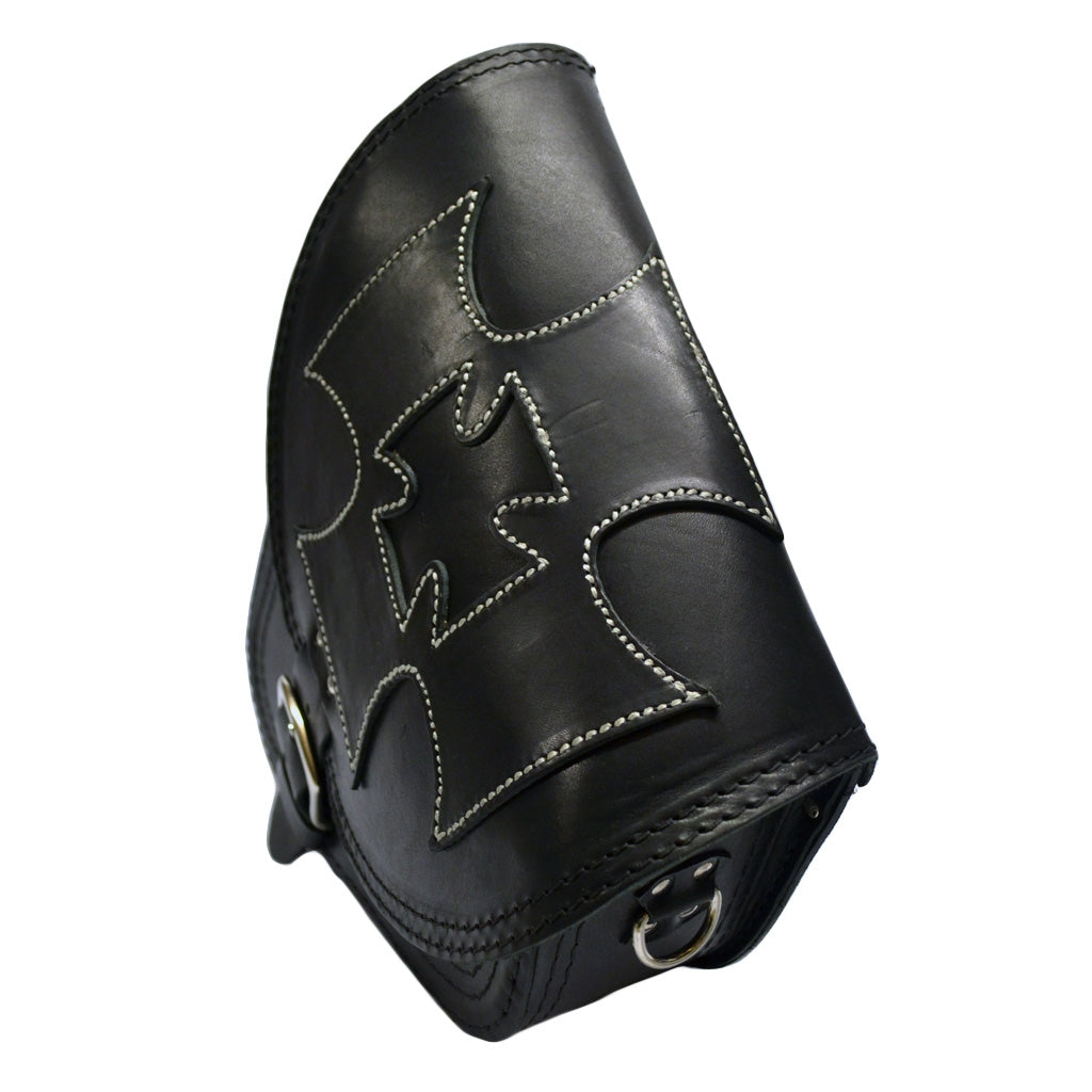 Harley Davidson Softail - Black Leather Swingarm Saddlebag Cross