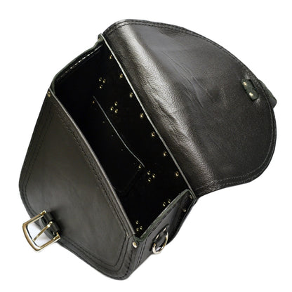 Harley Davidson Softail - Black Leather Swingarm Saddlebag Cross