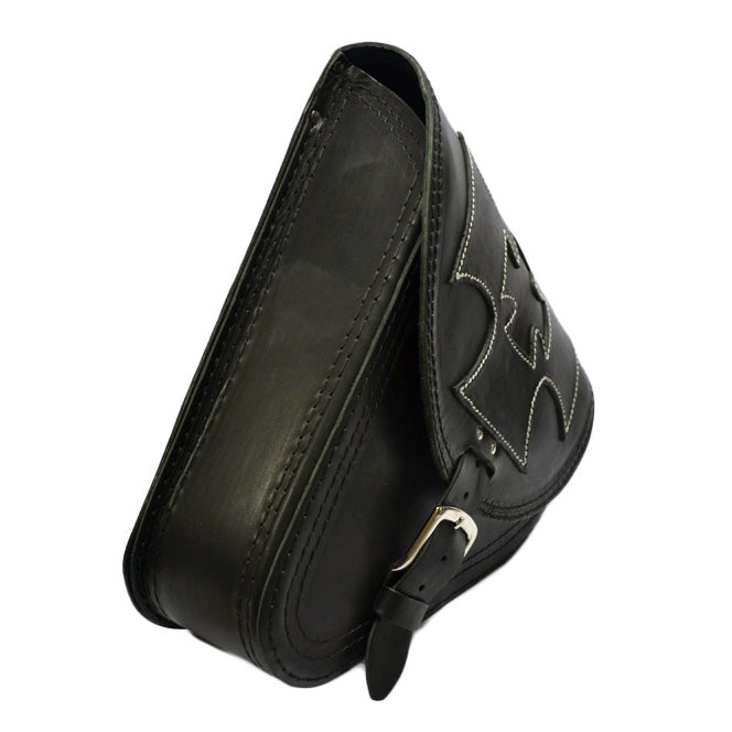 Harley Davidson Softail - Black Leather Swingarm Saddlebag Cross