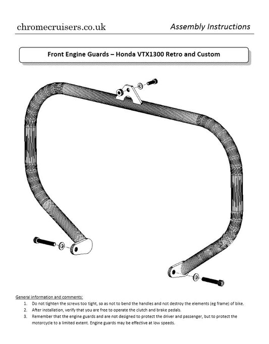 Engine Guard, Front Crash Bar - Honda VTX1300 Retro