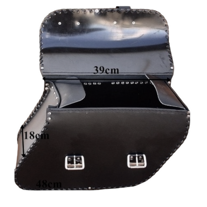 Saddlebags Panniers (pair) - Motorcycle Bags, Handmade Black