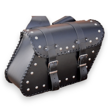 Saddlebags Panniers (pair) - Motorcycle Bags, Handmade Black