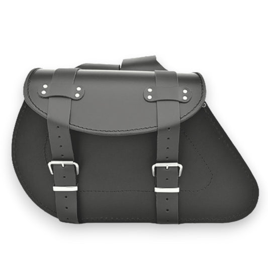 Leather Saddlebags Panniers (pair) - Motorcycle Bags, Handmade Black