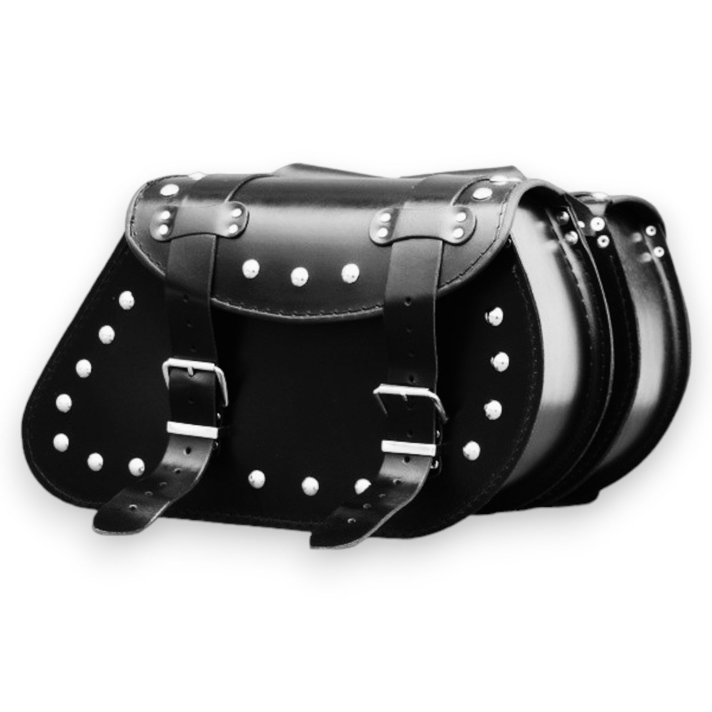 Leather Saddlebags Panniers (pair) - Motorcycle Bags, Handmade Black