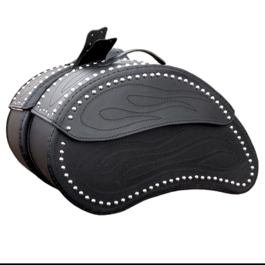 Saddlebags Panniers (pair) - Motorcycle Bags, Handmade Black