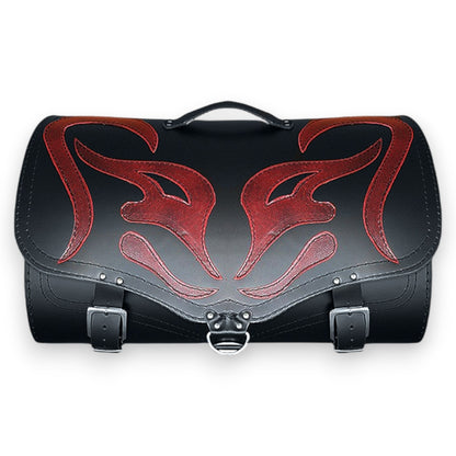 Sissy Bar Bag, Back Seat Bag, Rear Bag - Motorcycle Luggage - Red Demon - REAL LEATHER