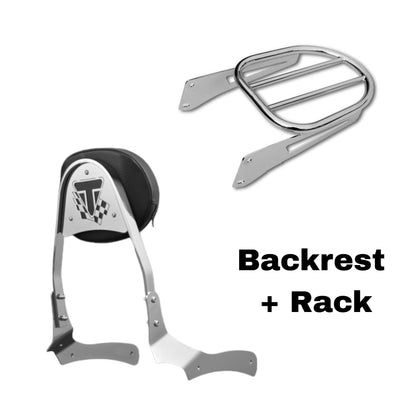 Triumph ROCKET III Chrome Sissy Bar / Passenger Backrest with Rack