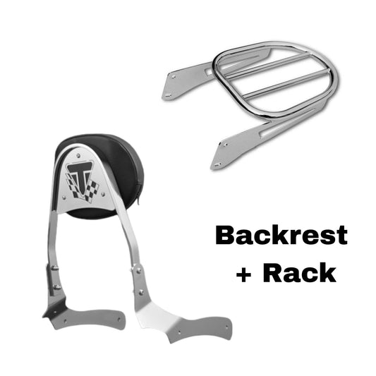 Triumph ROCKET III Chrome Sissy Bar / Passenger Backrest with Rack